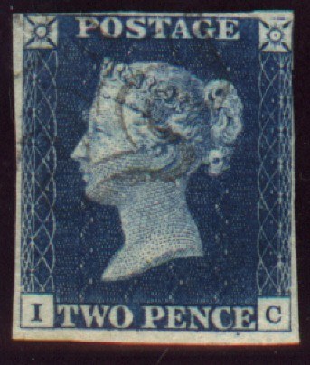 British Two Pence Blue, 1840