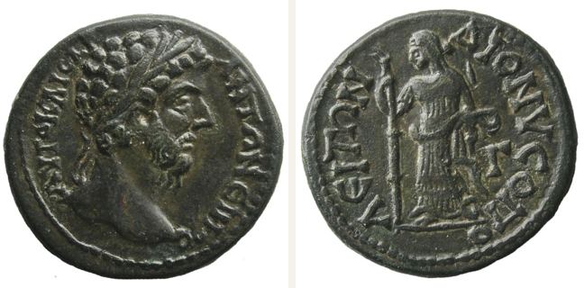 Dionysopolis, Marc Aurel, 3 unit — Veiled Demeter standing facing (CN type 15587)