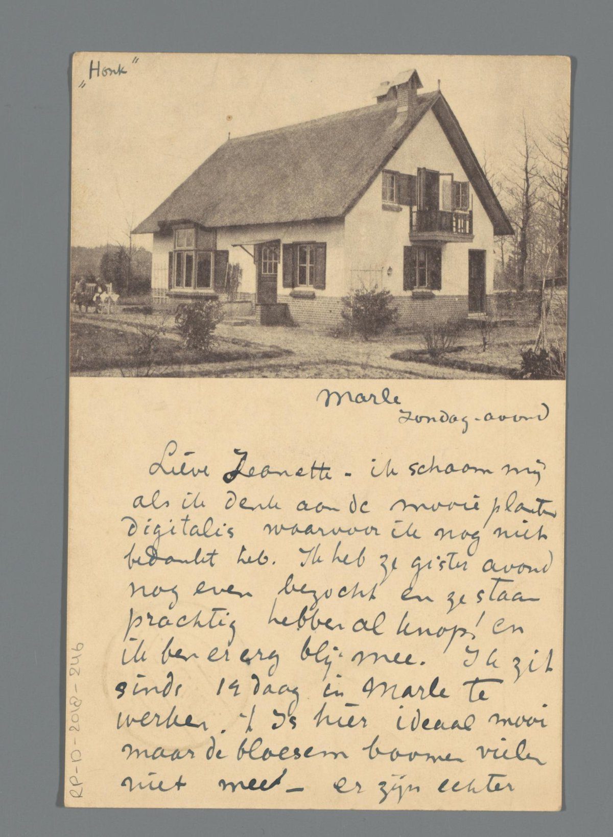 Picture postcard to Jeannette Bouman-Stuyling de Lange