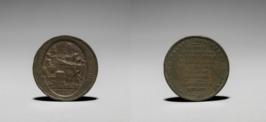 Medal:  Five Sols issued by Monneron Brothers, Paris, 1792, 1792 (Cleveland Museum of Art 1916.1883)