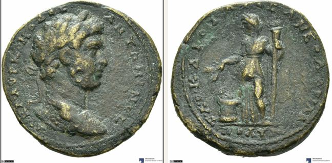 Hadrianoi, Marc Aurel, bronze coin — Demeter standing (CN type 17564)