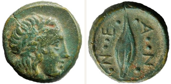 Neandreia, bronze coin — Barley-grain (CN type 20653)