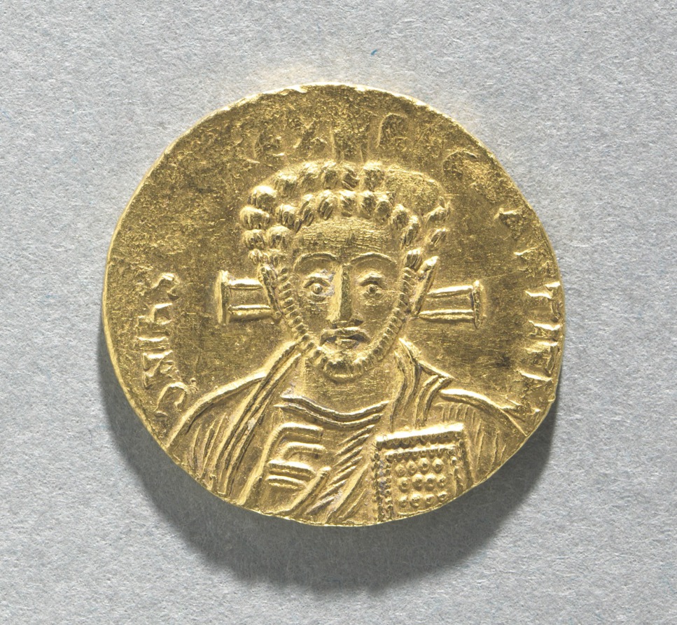 Solidus of Justinian II with Bust of Christ (obverse), 705 (Cleveland Museum of Art 2012.47.a)