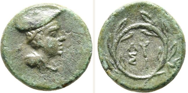 Lysimacheia, bronze coin — Legend within laurel wreath (CN type 12106)