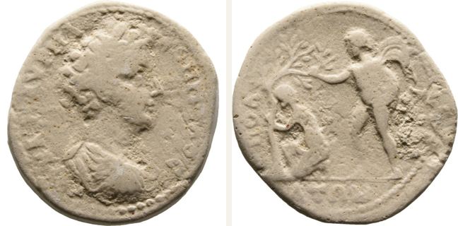 Apollonia ad Rhyndacum, Commodus, bronze coin — Daphne und Apollon (CN type 17559)