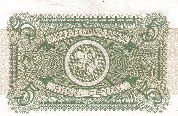 Reverse of 5 Centai (1922), Pick 2