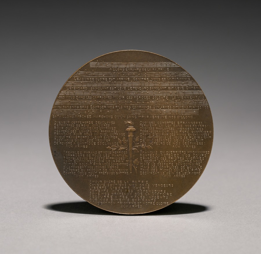 Medal of Claude Joseph Rouget de L'Isle (1760-1836) (reverse), 1911 (Cleveland Museum of Art 1919.899.b)