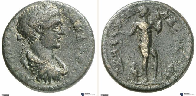 Skepsis, Severus Alexander, bronze coin — Dionysus standing l (CN type 19191)