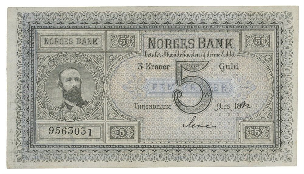 Obverse of 5 Kroner (1877–1899), Pick 1