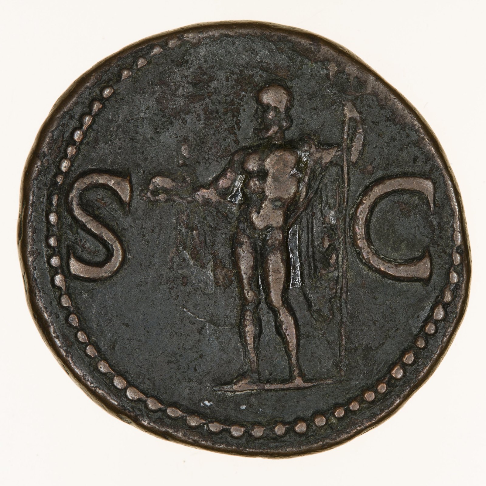 Coin, As, Emperor Gaius, Rome, 37-41 AD — museum object NU 22538