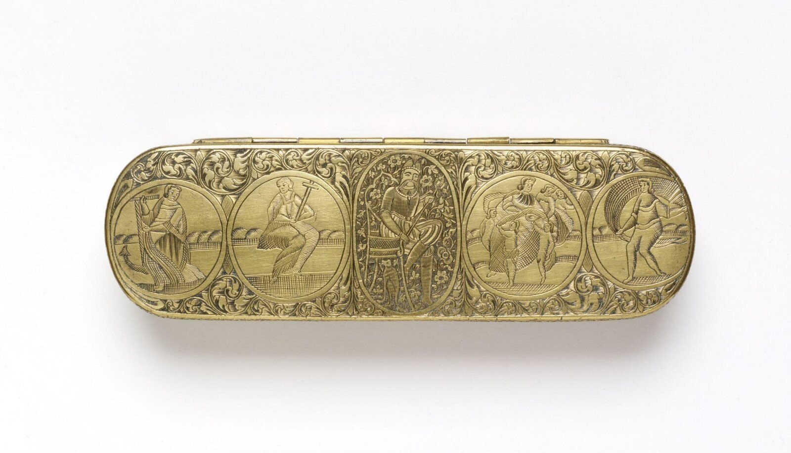 Tobacco box, brass, Holland and Iran, 18th Century — museum object 512-1874