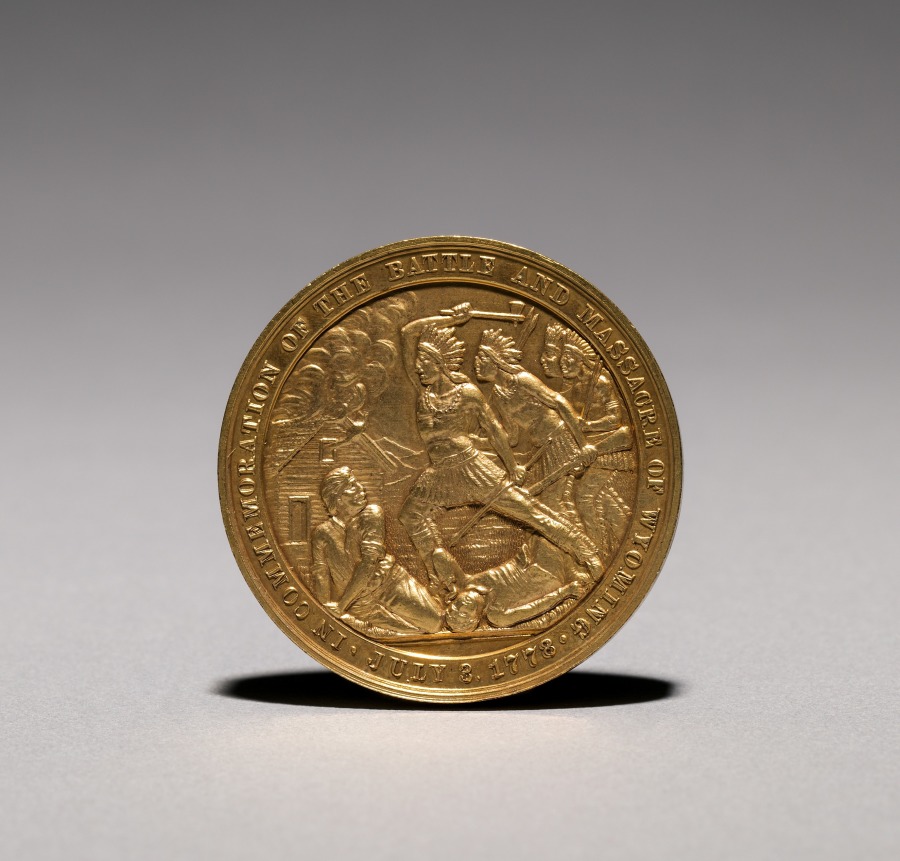 Medal: In Commemoration of the Battle and Massacre of Wyoming, 3 July 1778 (obverse), 1878 (Cleveland Museum of Art 1916.1880.a)