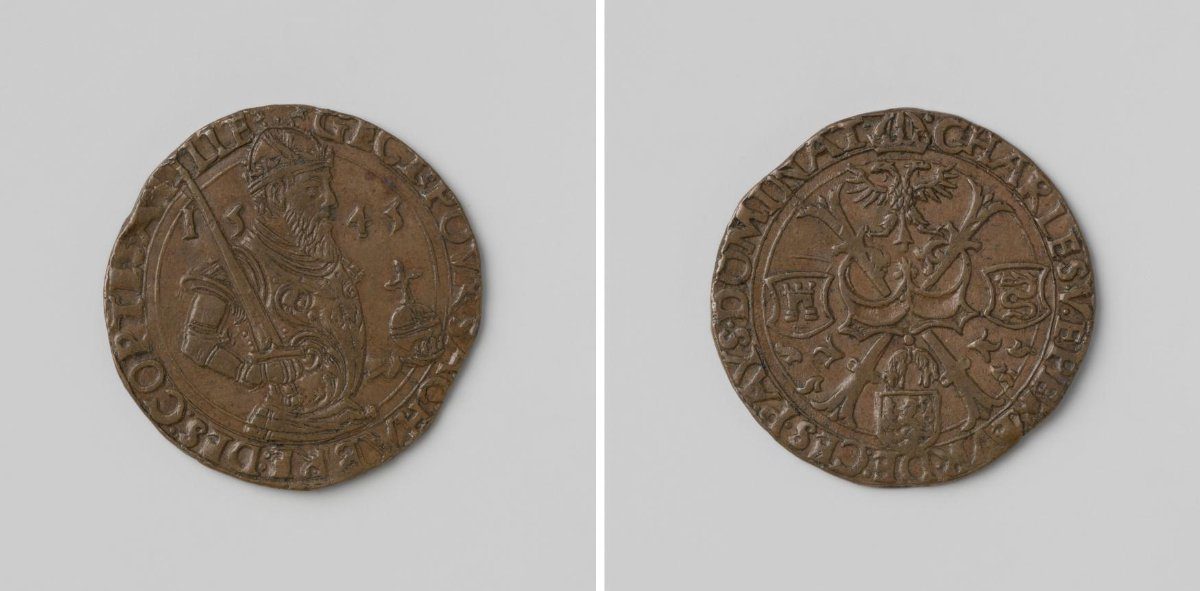 Anglo-French War, Medal of the Chamber of Accounts of Flanders in Lille, in Honour of Charles V, Holy Roman Emperor