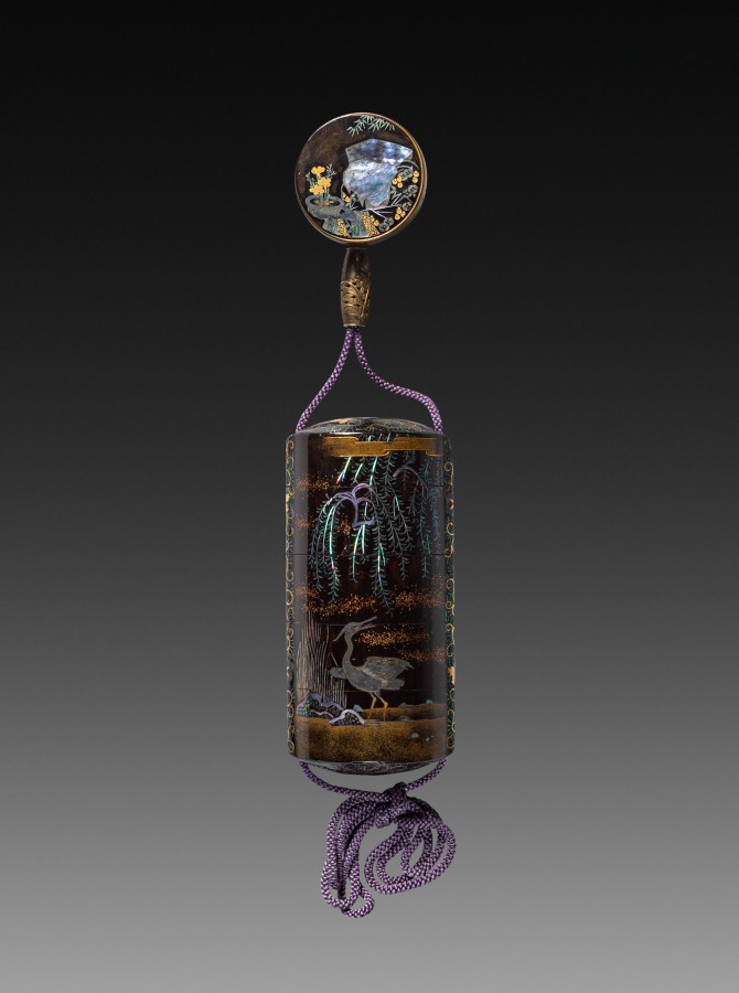 Inro (Case) with Egrets and Willows, 1700s (Cleveland Museum of Art 1916.866)