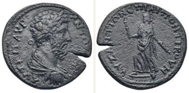 Byzantion, Marc Aurel, 6 unit — Artemis advancing left (CN type 21876)