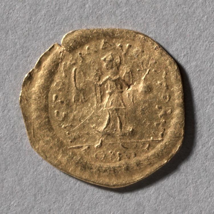 Half Tremissis of Justinian I, 527–565 (Cleveland Museum of Art 2004.149.b)