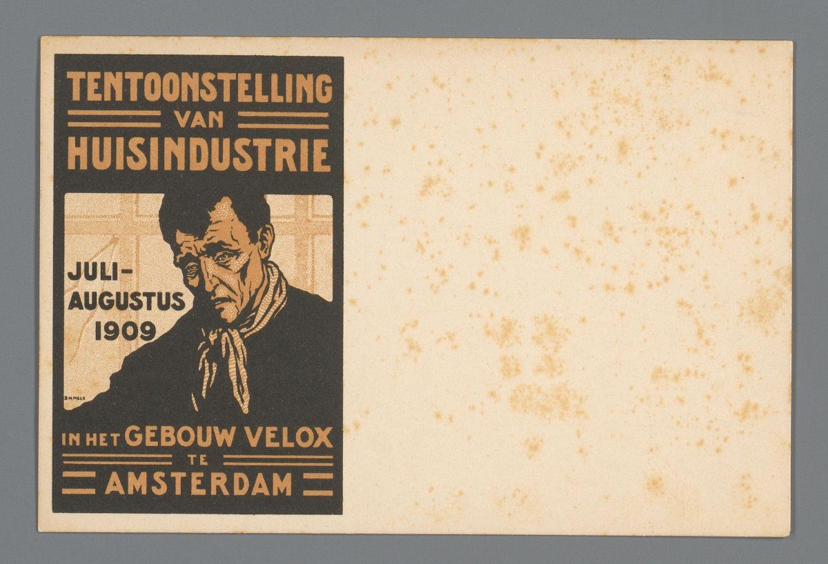 Picture postcard with advertisement for the Cottage Industry Exhibition