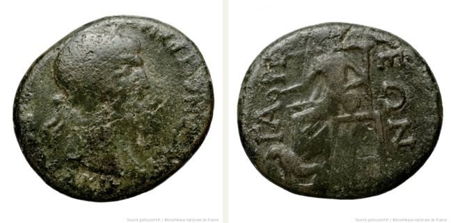 Gargara, Trajan, bronze coin — Cybele enthroned left (CN type 12193)