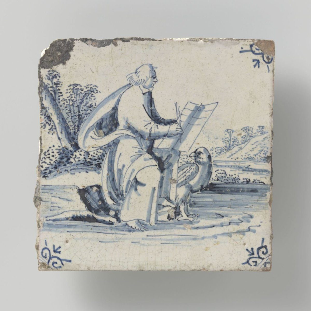 Biblical tile with John the Evangelist