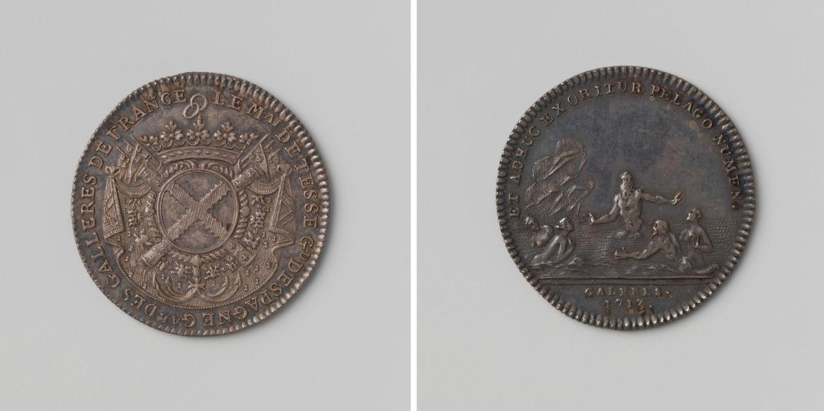 Armistice between England and France, jeton struck in honour of René de Froulay, Count of Tessé, Marshal of France