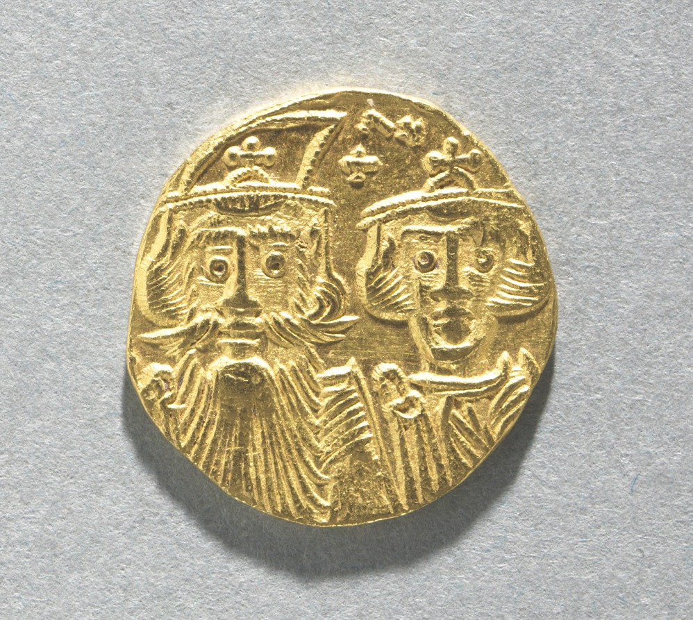 Solidus with Busts of Constans II and Constantine IV (obverse), 659–661 (Cleveland Museum of Art 2012.22.a)