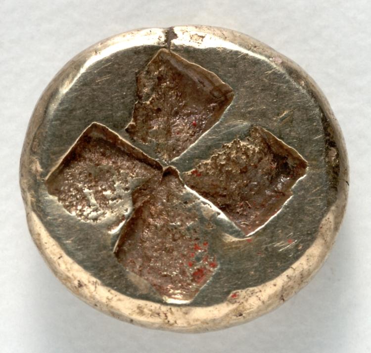 Hecte: Incuse Square, Quartered (reverse), 387–326 BCE (Cleveland Museum of Art 1916.973.b)