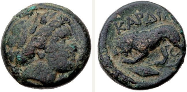 Kardia, Kardia A — Lion standing left (CN type 447)