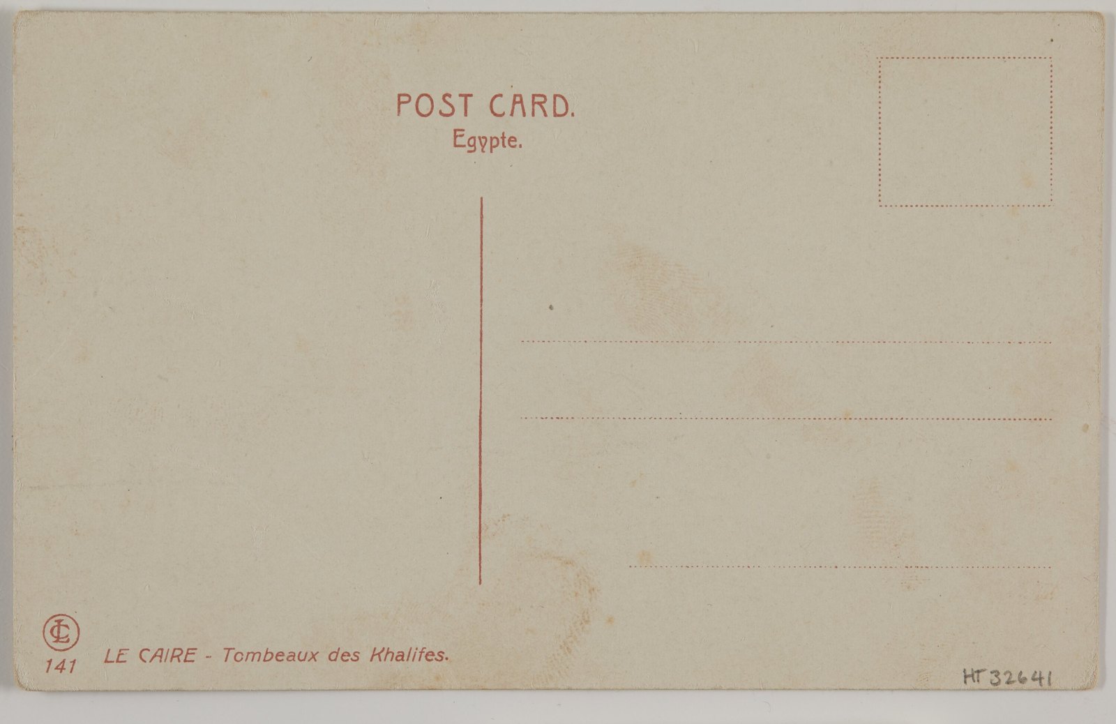 Postcard, The Tombs of the Khalifs, Egypt, 1914-1916 — museum object HT 32641