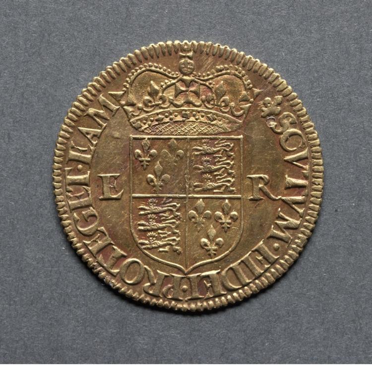 Half Pound: Crowned Shield of Arms (reverse), 1558–1560 (Cleveland Museum of Art 1969.187.b)