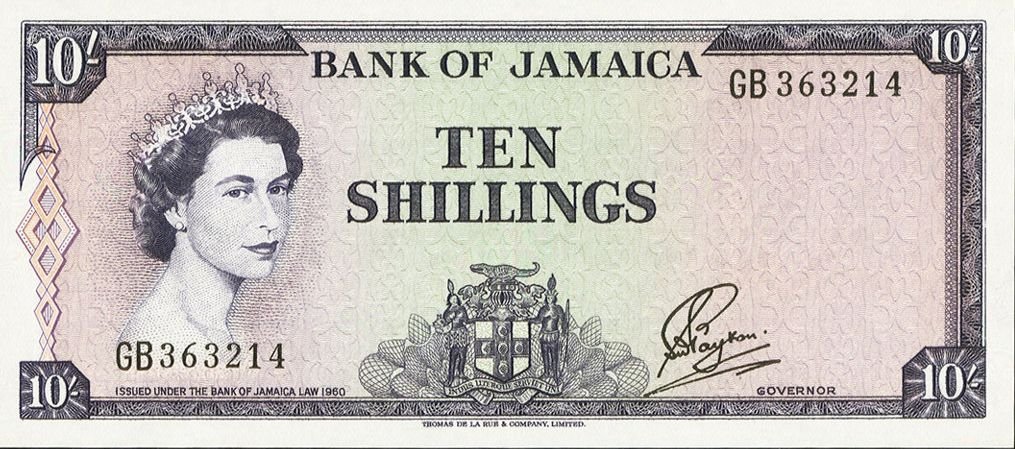 Obverse of 10 Shillings (1961), Pick 50