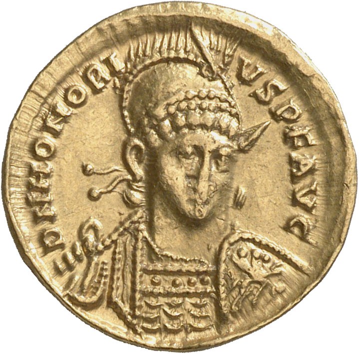 RIC X Theodosius II (East) 218