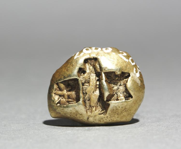 Stater: Three incuse punches (reverse), 600–550 BCE (Cleveland Museum of Art 2000.203.b)