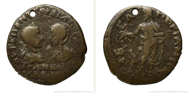Mesembria, Tranquillina, 4 unit — Asclepius standing left (CN type 1646)