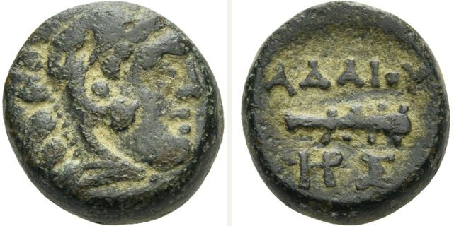 Uncertain mint, Adaios, bronze coin — Club (CN type 20858)