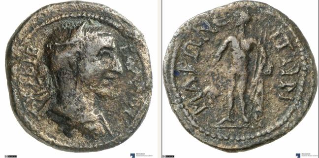 Maroneia, Trebonianus Gallus, 4 unit — Nude Dionysus standing left (CN type 1341)
