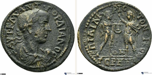 Germe, Gordian III., bronze coin — Apollo and Emperor (CN type 3671)