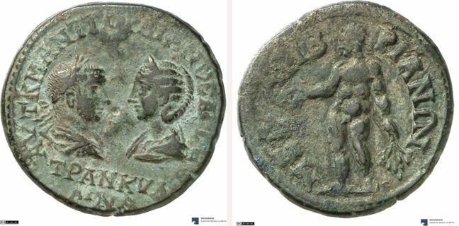 Mesembria, Tranquillina, 4 unit — Nude Apollo standing left (CN type 420)