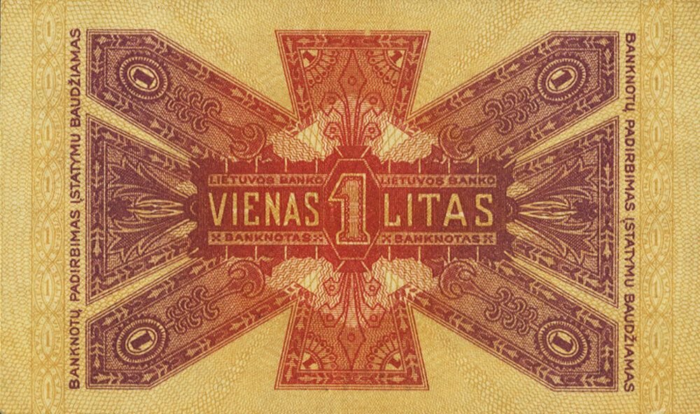Reverse of 1 Litas (1922), Pick 13