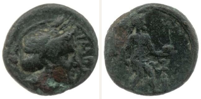 Imbros, small denomination (bronze) — Orthanes standing right (CN type 20030)