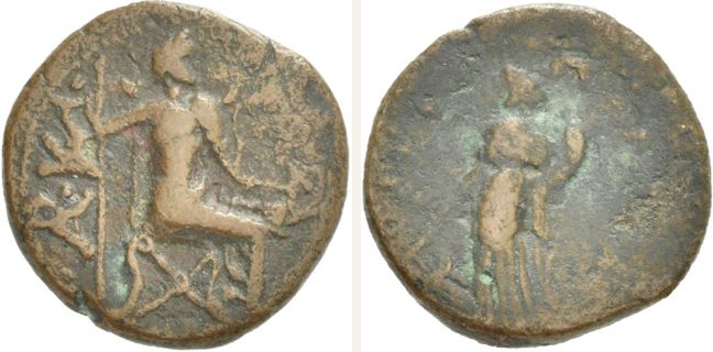Olbia, bronze coin — Tyche standing left (CN type 23779)
