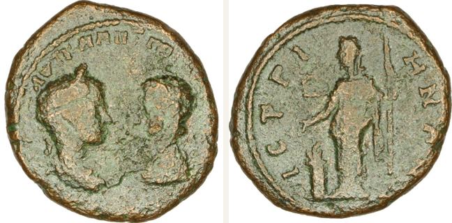 Istros, Gordian III., bronze coin — Hera standing left (CN type 16362)