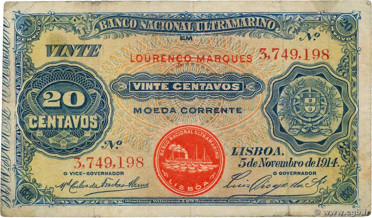 Obverse of 20 Centavos (1914), Pick 54