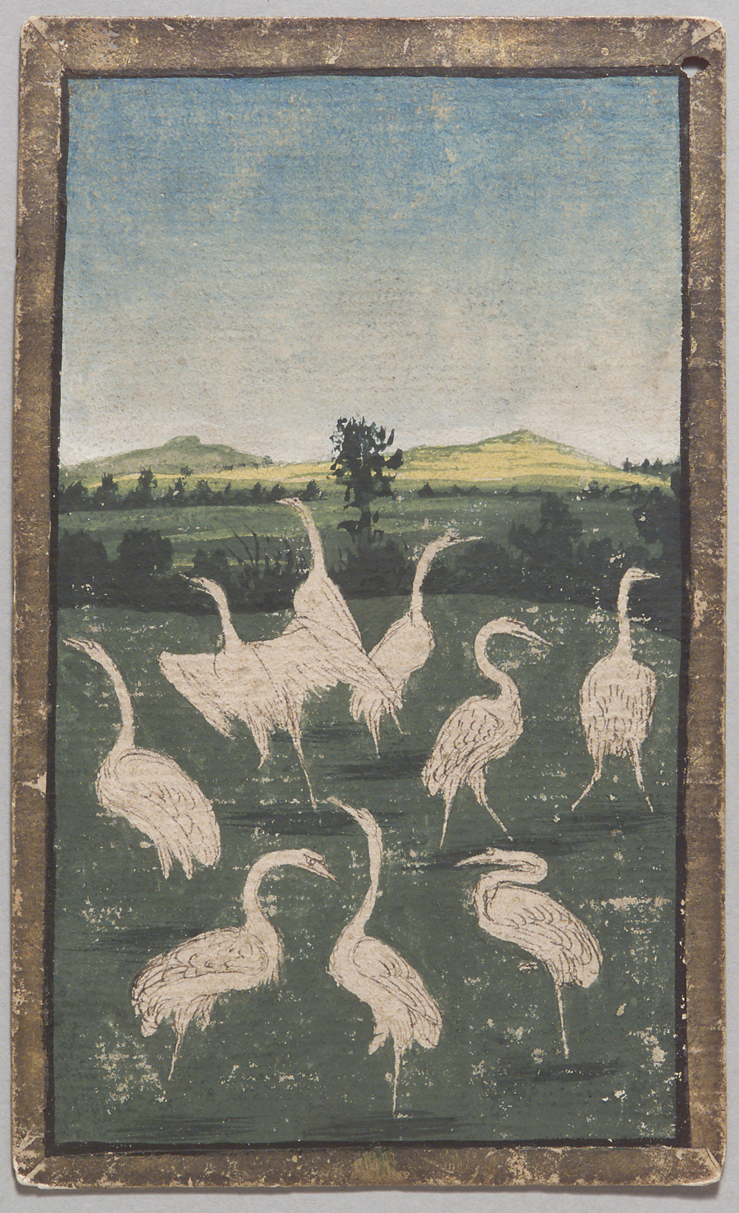 Game card Reiher Neuner from the “Ambraser Hofjagdspiel”, Konrad Witz (workshop)