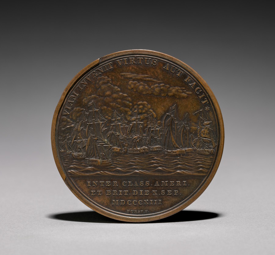 Medal Commemorating Commodore Oliver Hazard Perry (1785-1819) and the Battle of Lake Erie (reverse), 1813 (Cleveland Museum of Art 1916.1868.b)