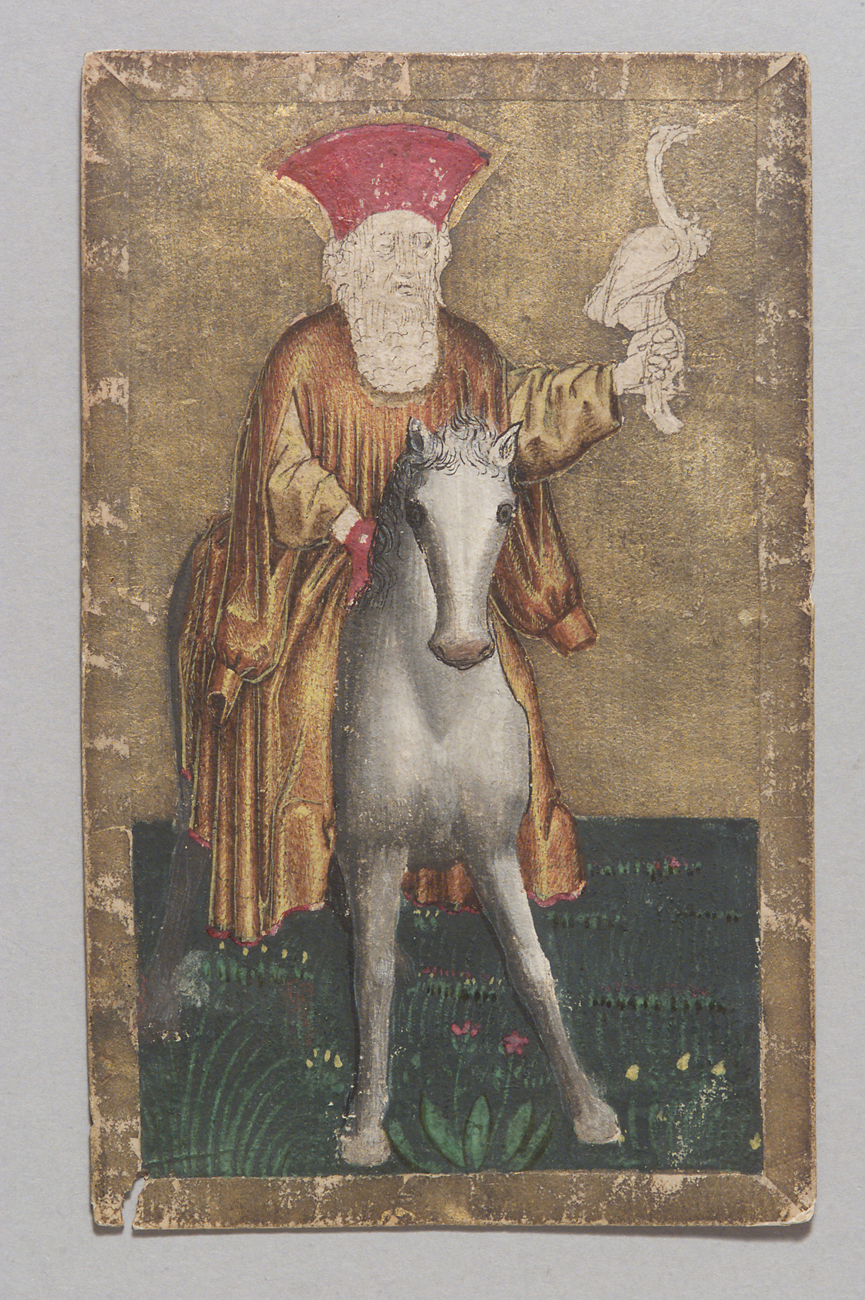 Game card Heron König from the “Ambraser Hofjagdspiel”, Konrad Witz (workshop)