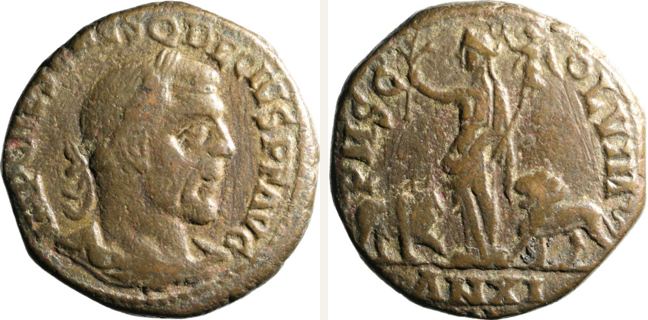 Viminacium, Decius, bronze coin — Pax standing left (CN type 16541)