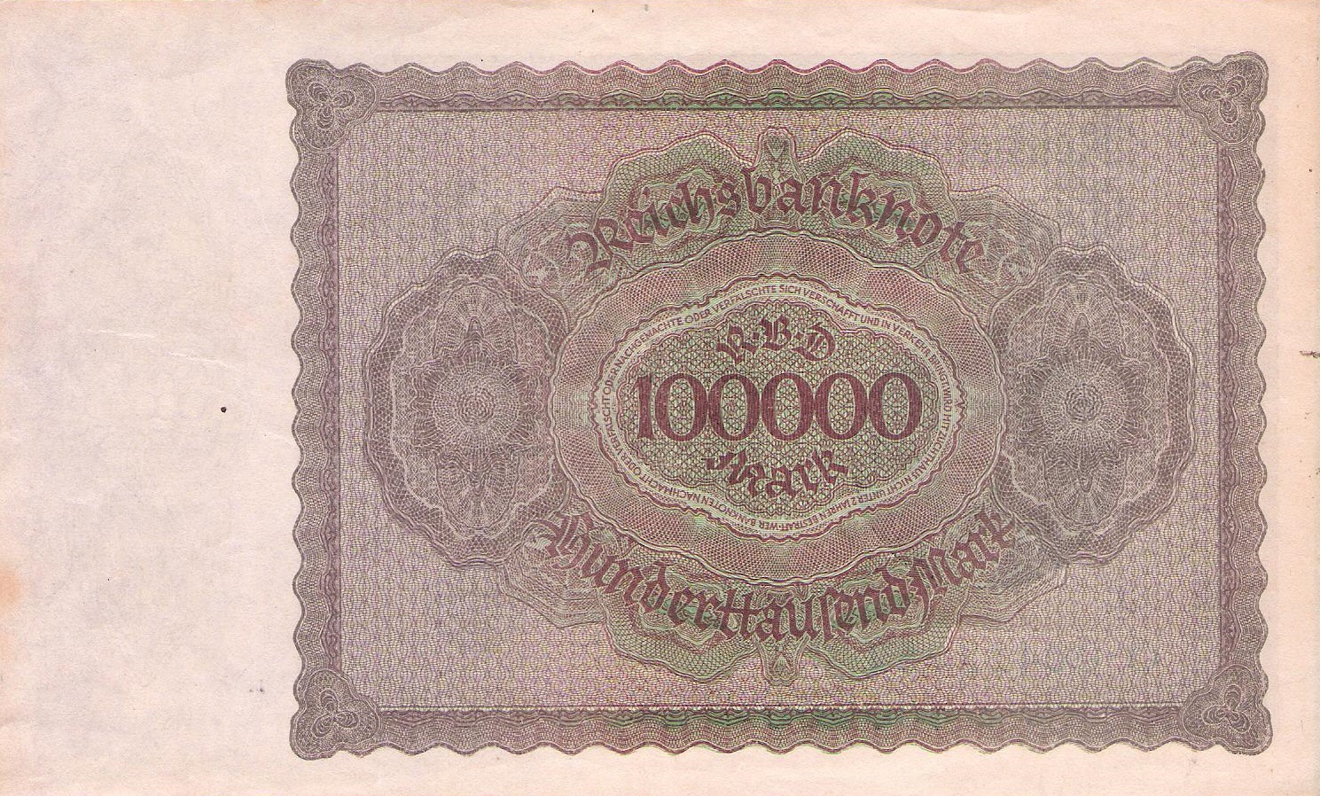Weimar Republic — Reichsbanknote — 100,000 Mark — 1923