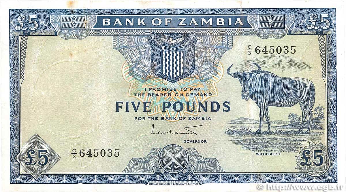 Obverse of 5 Pounds (1964), Pick 3
