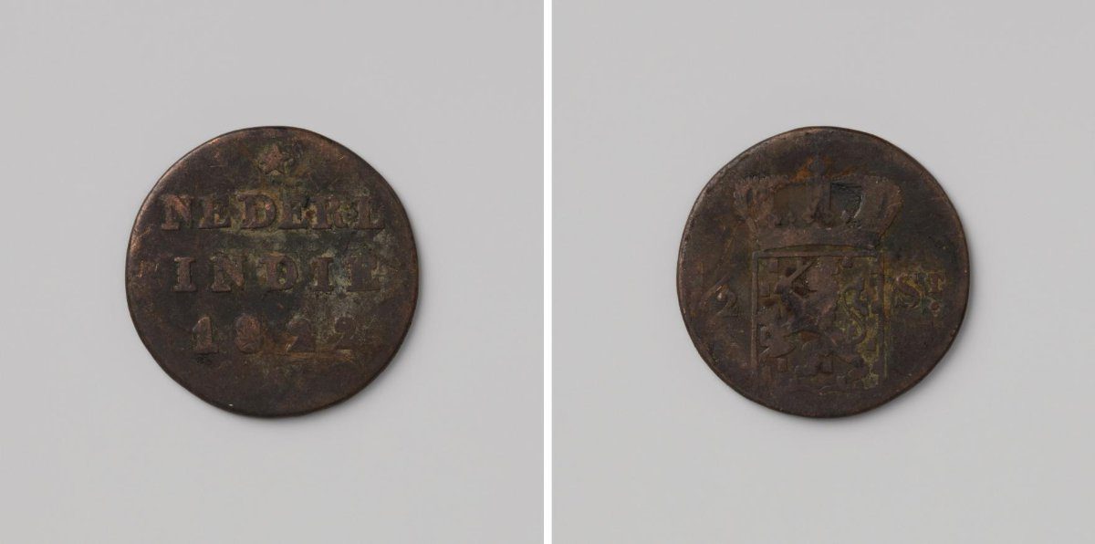 1/2 VOC stuiver in copper from 1822