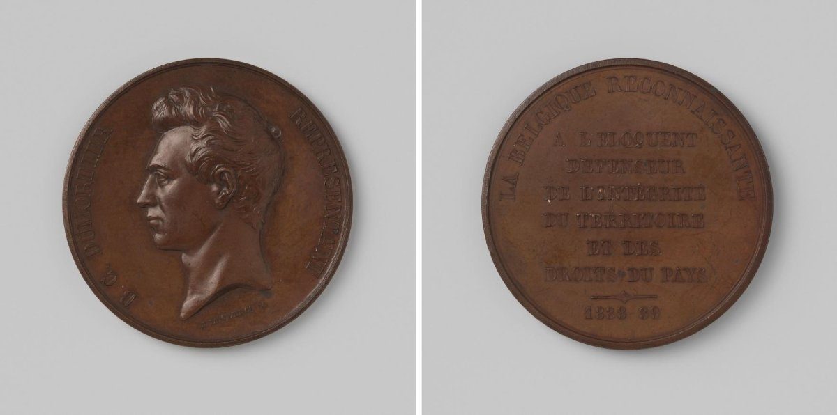 B.C. Dumortier, Member of the Chamber of Representatives, medal presented to him for his rejection of the decision to divide Luxembourg and Limburg between Belgium and the Netherlands